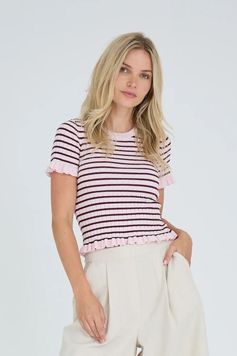 A-View - Top - Fabi Knit Top - Bordeaux/Rose