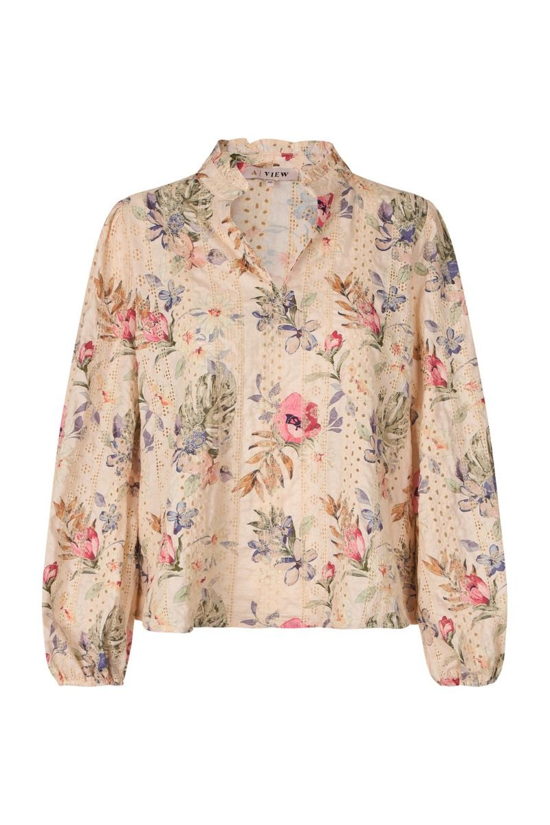 A-View - Bluse - Grete Blouse - Sand/dusty green