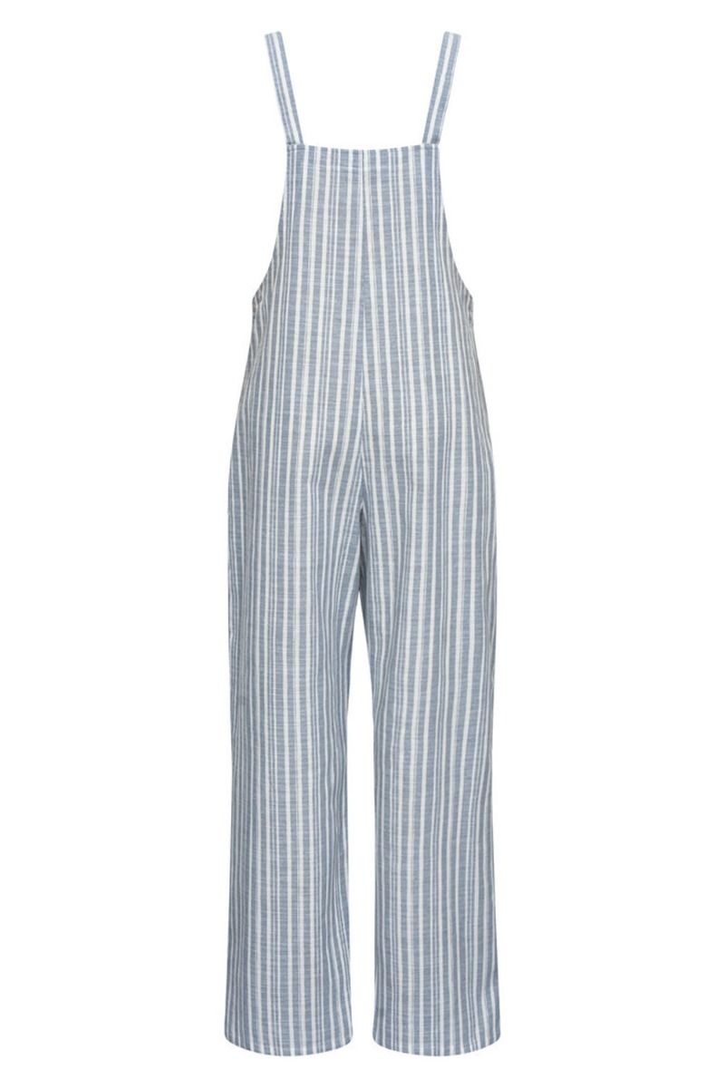 A-View - Jumpsuit - Linen Stripe Jumpsuit - Blue/White