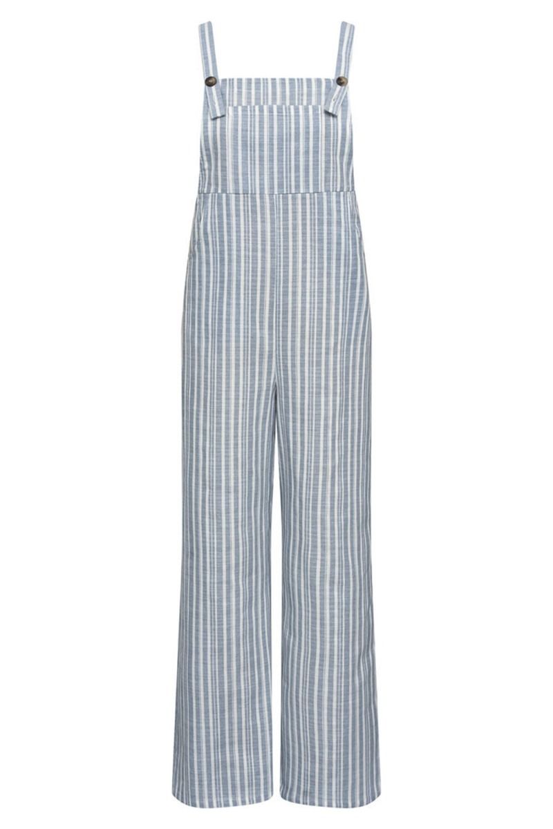A-View - Jumpsuit - Linen Stripe Jumpsuit - Blue/White