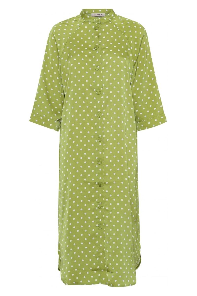 A-View - Kjole - Alita Dress - Forest green/white