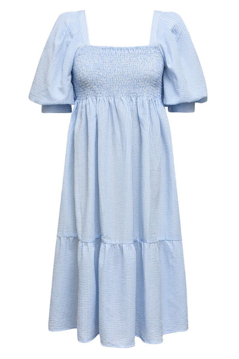 A-View - Kjole - Cheri Stripe Dress - Blue/White