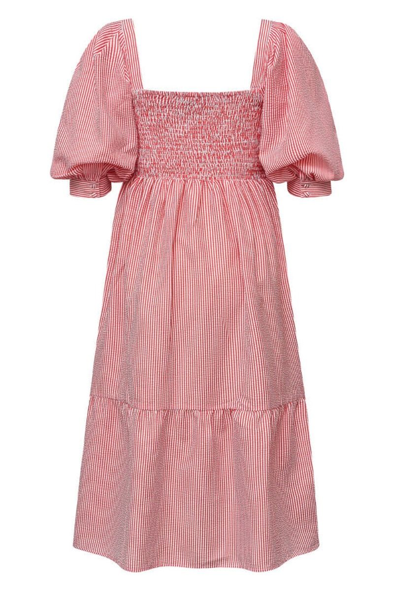 A-View - Kjole - Cheri Stripe Dress - Red/white