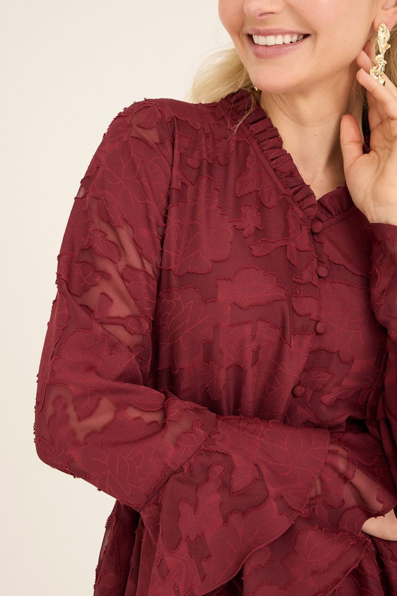 A-View - Kjole - Floretta Dress - Cabernet 