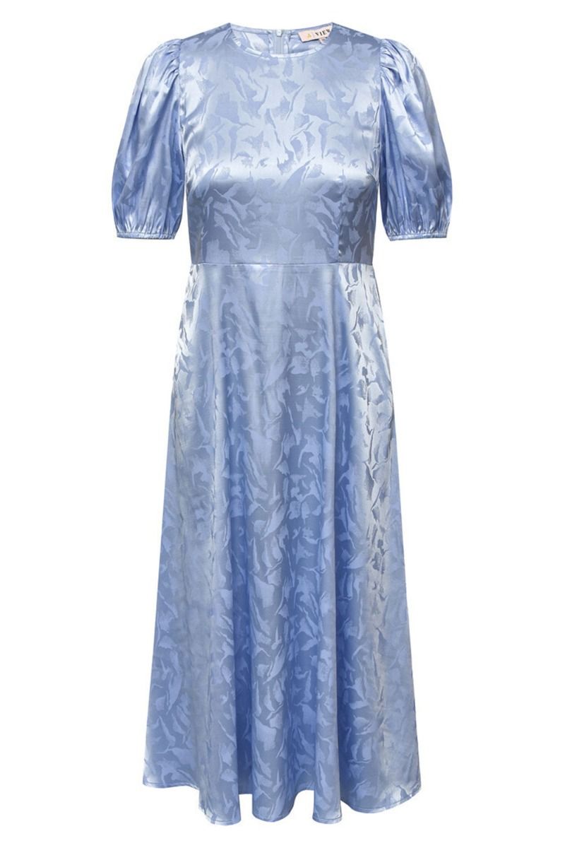 A-View - Kjole - Gina Short Sleeve Dress - Light Blue