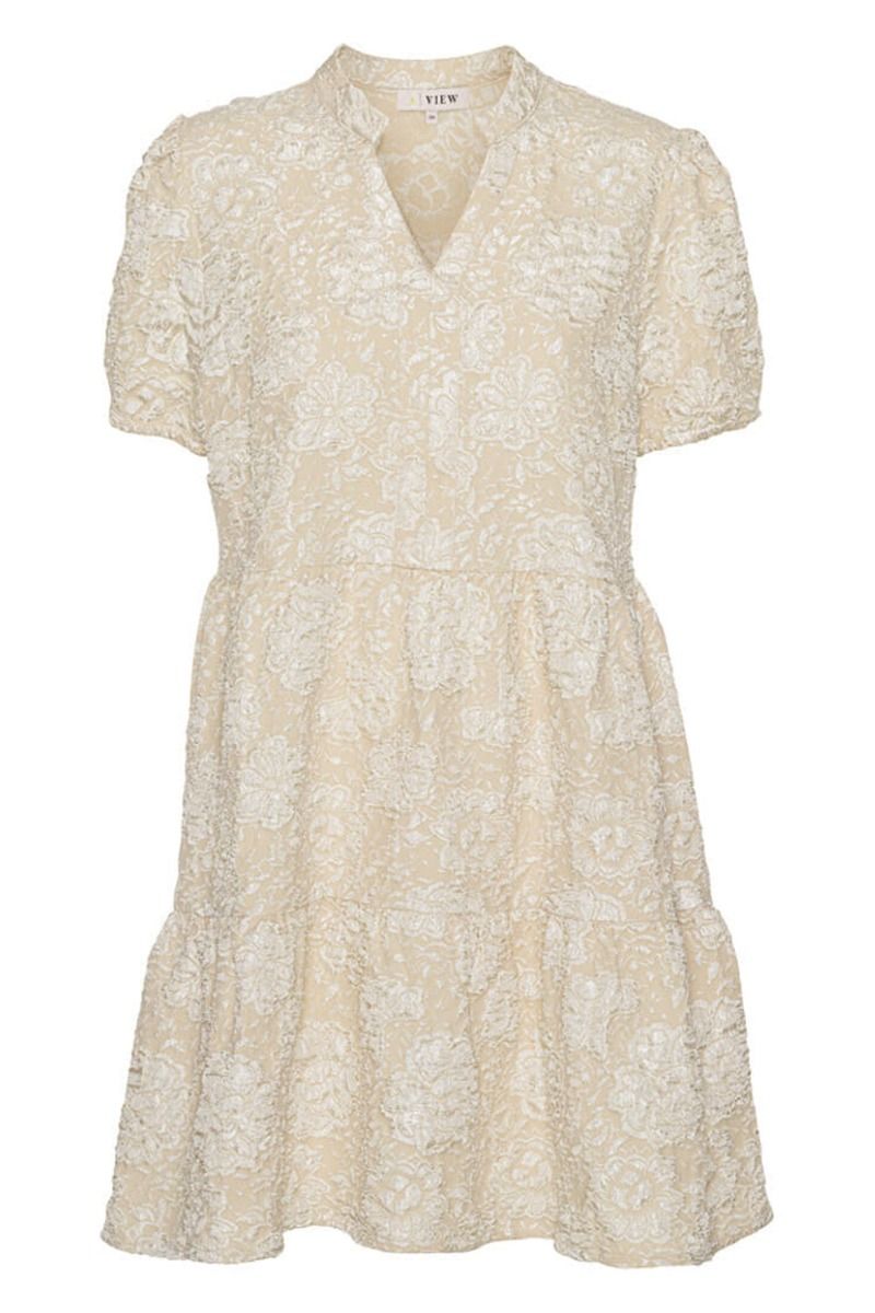 A-View - Kjole - Ida Short Sleeve Dress - Sand