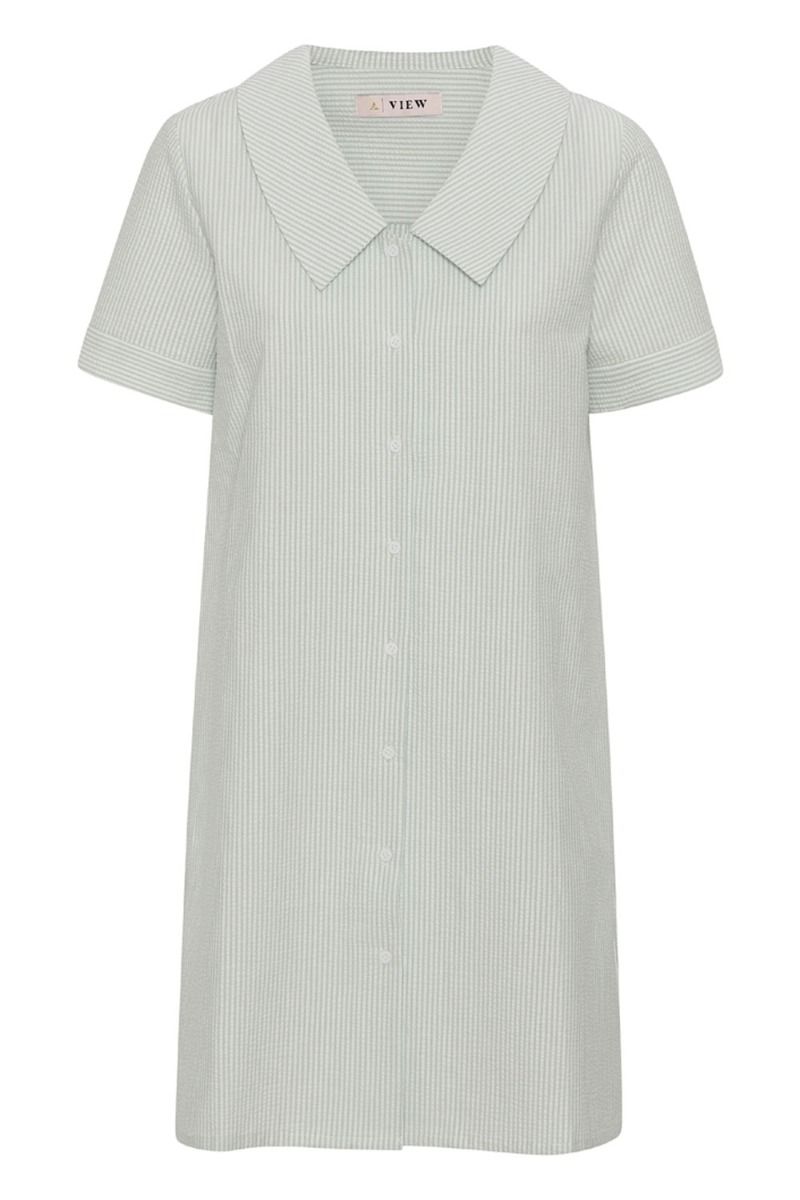 A-View - Kjole - Idaho Dress - Pale Mint/Off White