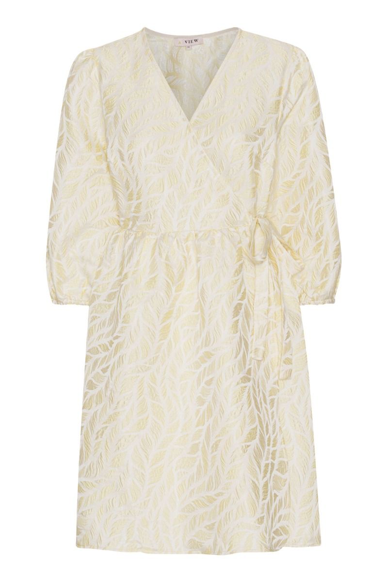 A-View - Kjole - Jenny Dress - White With Yellow