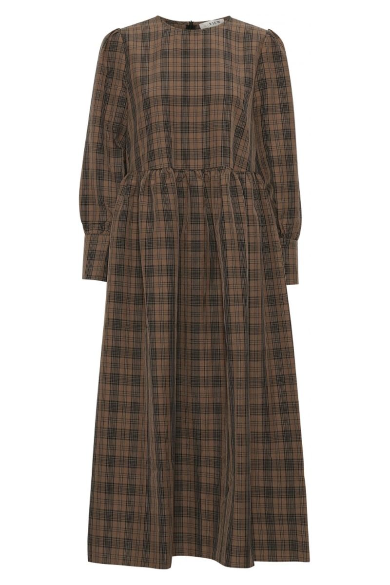 A-View - Kjole - Ocean Long Dress - Brown Check