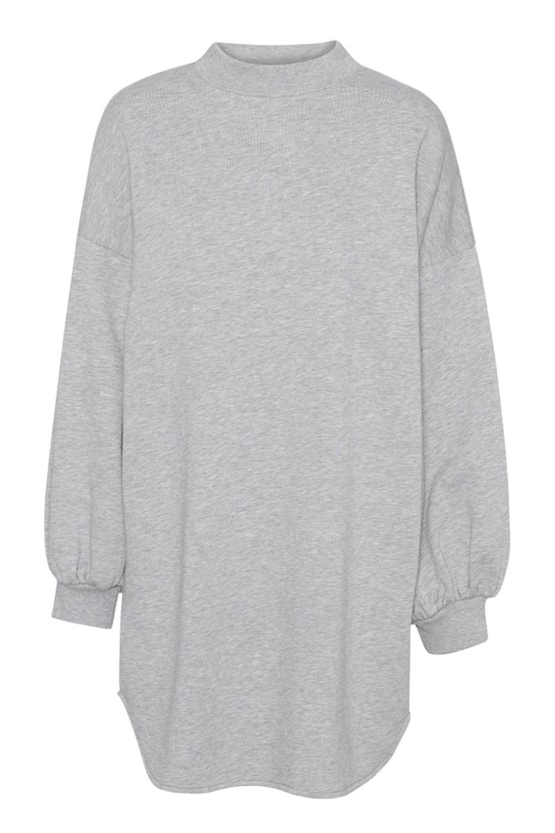 A-View - Kjole - Olga Long Sweat - Light grey melange