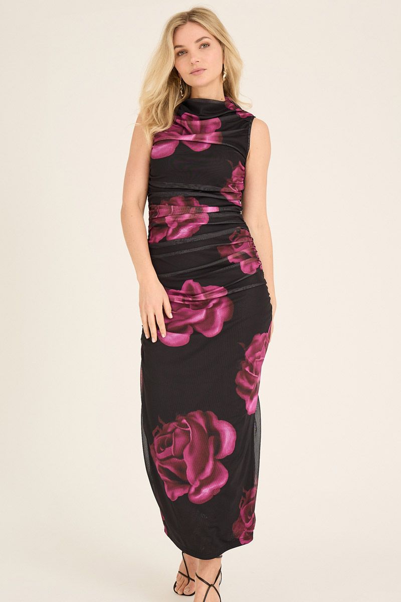 A-View - Kjole - Ophelia Dress - Black/Pink