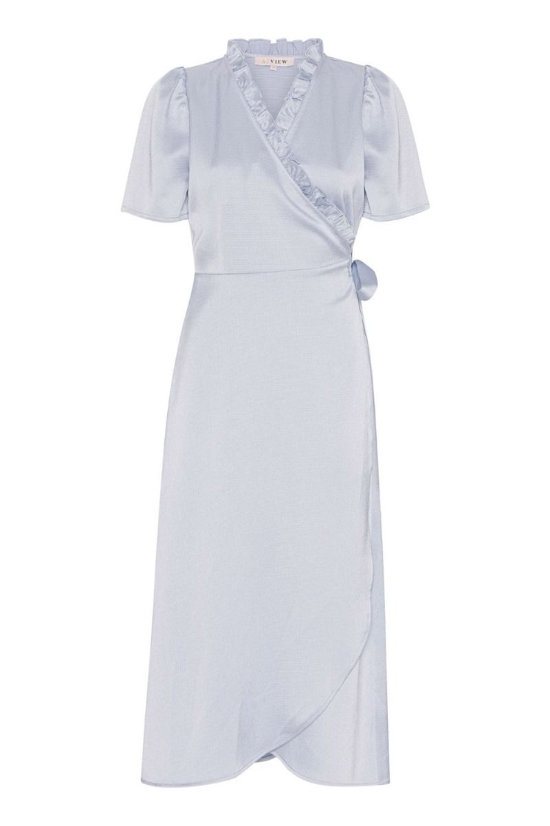 A-View - Kjole - Peony Wrap Dress - Light Blue