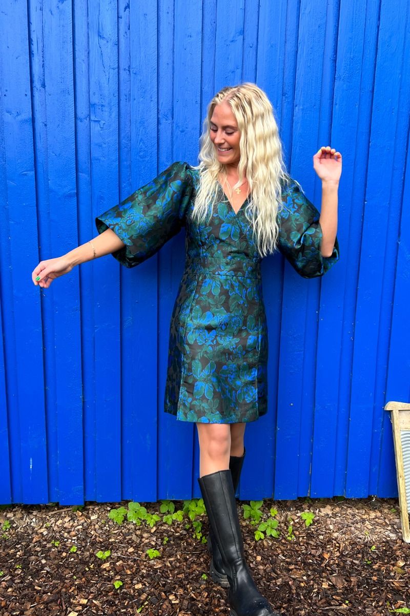 A-View - Kjole - Talena Dress - Black/Blue