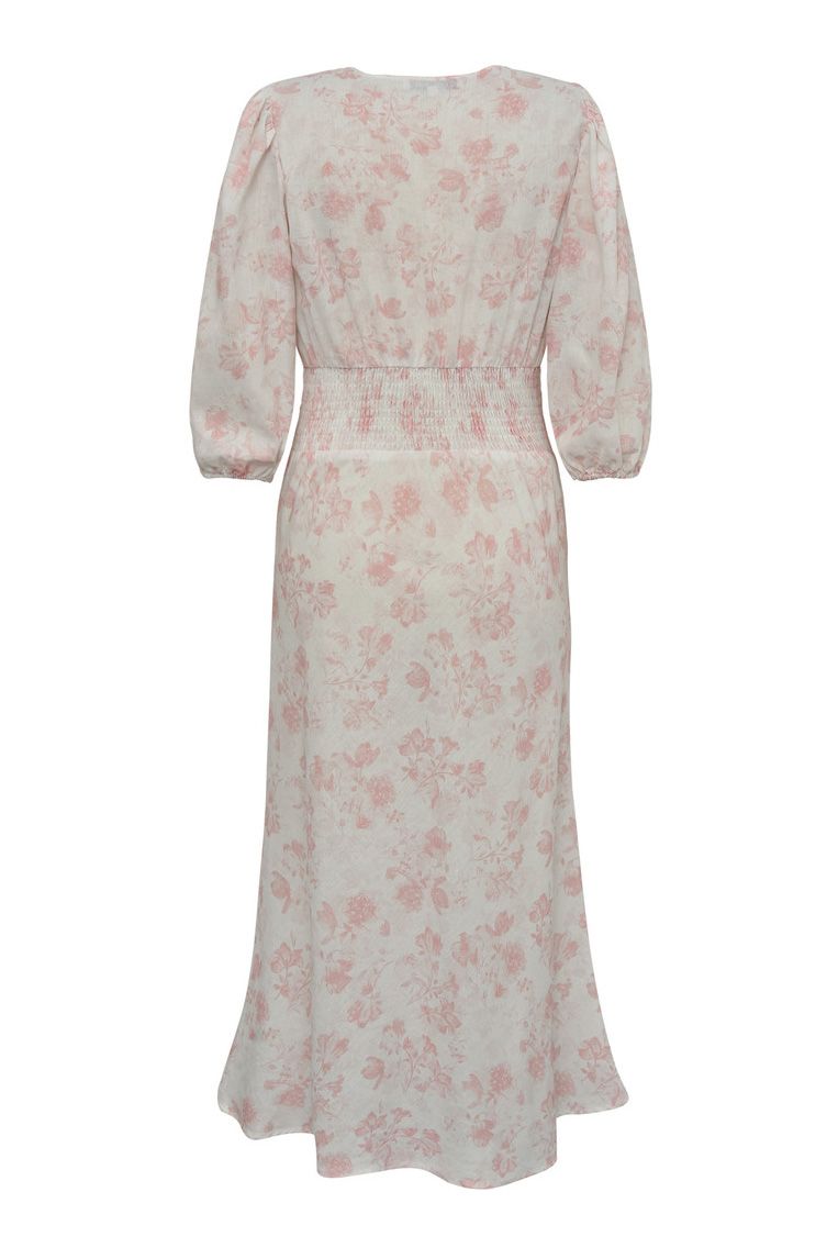 A-View - Kjole - Lin Long Dress - Sand/Pale pink 