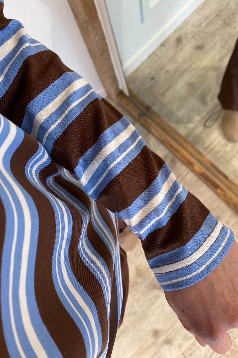 A-View - Bluse - Nancy Polo Blouse - Brown/Blue