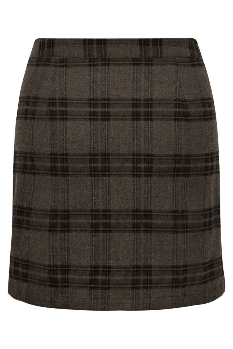 A-View - Nederdel - Annali Check Skirt - Brown/Sand