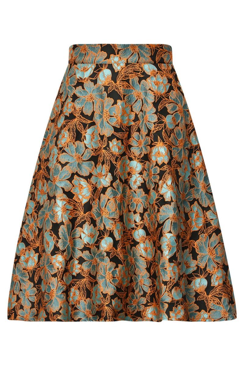 A-View - Nederdel - Kora Skirt - Black/orange/blue