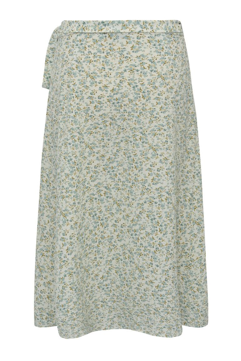 A-View - Nederdel - Peony Wrap Skirt - Pale Mint/Off White