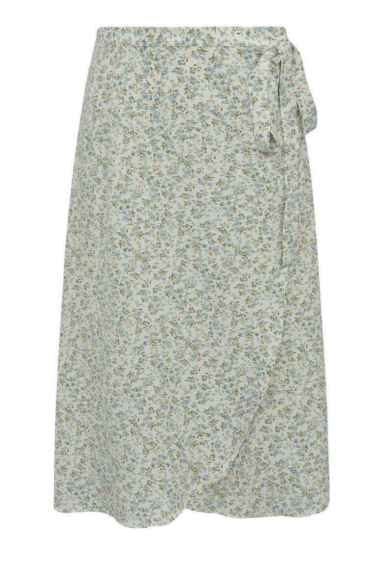 A-View - Nederdel - Peony Wrap Skirt - Pale Mint/Off White