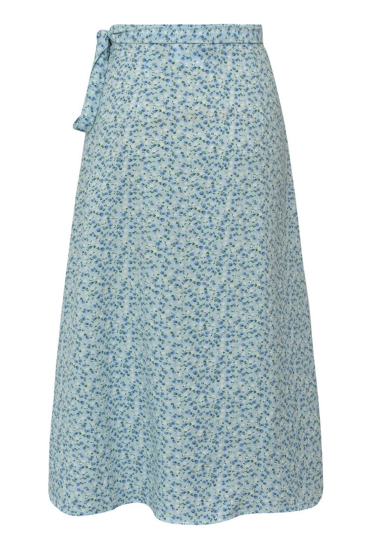 A-View - Nederdel - Peony Wrap Skirt - Blue/white
