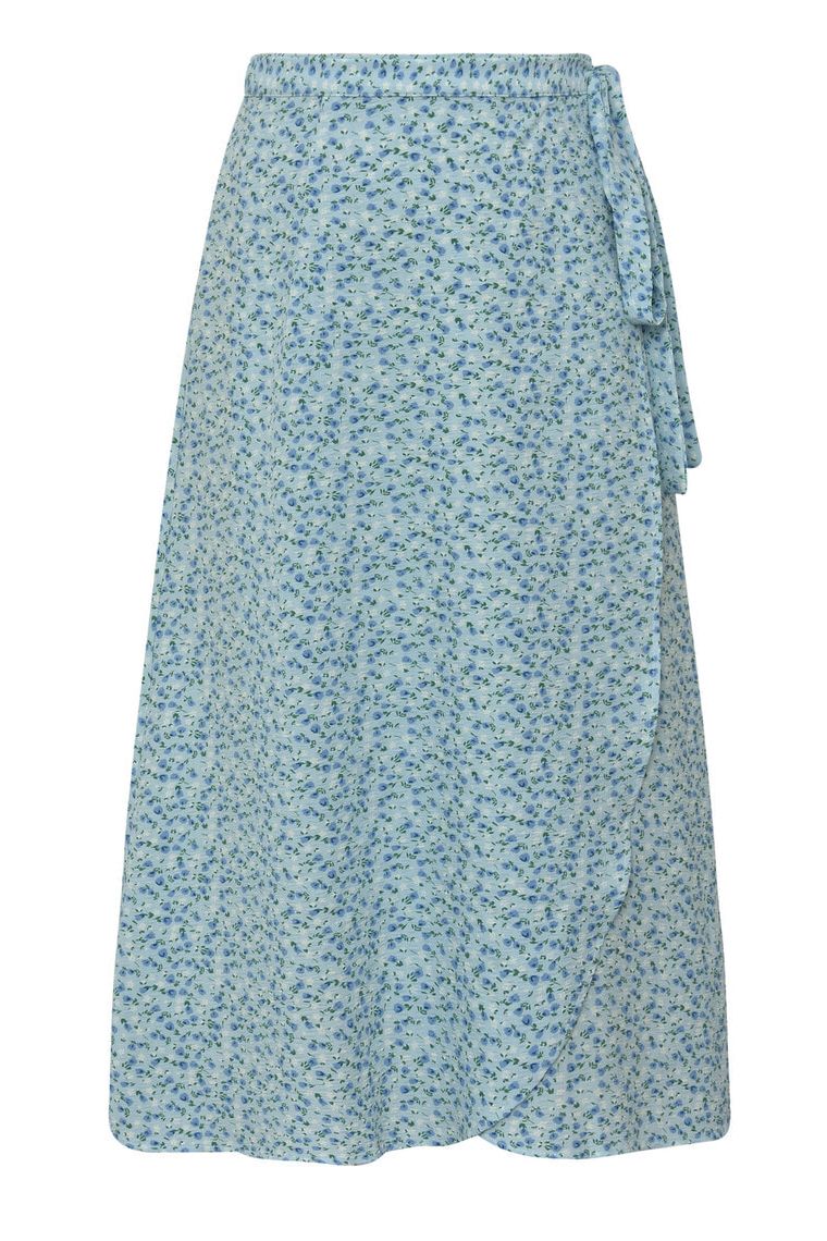 A-View - Nederdel - Peony Wrap Skirt - Blue/white