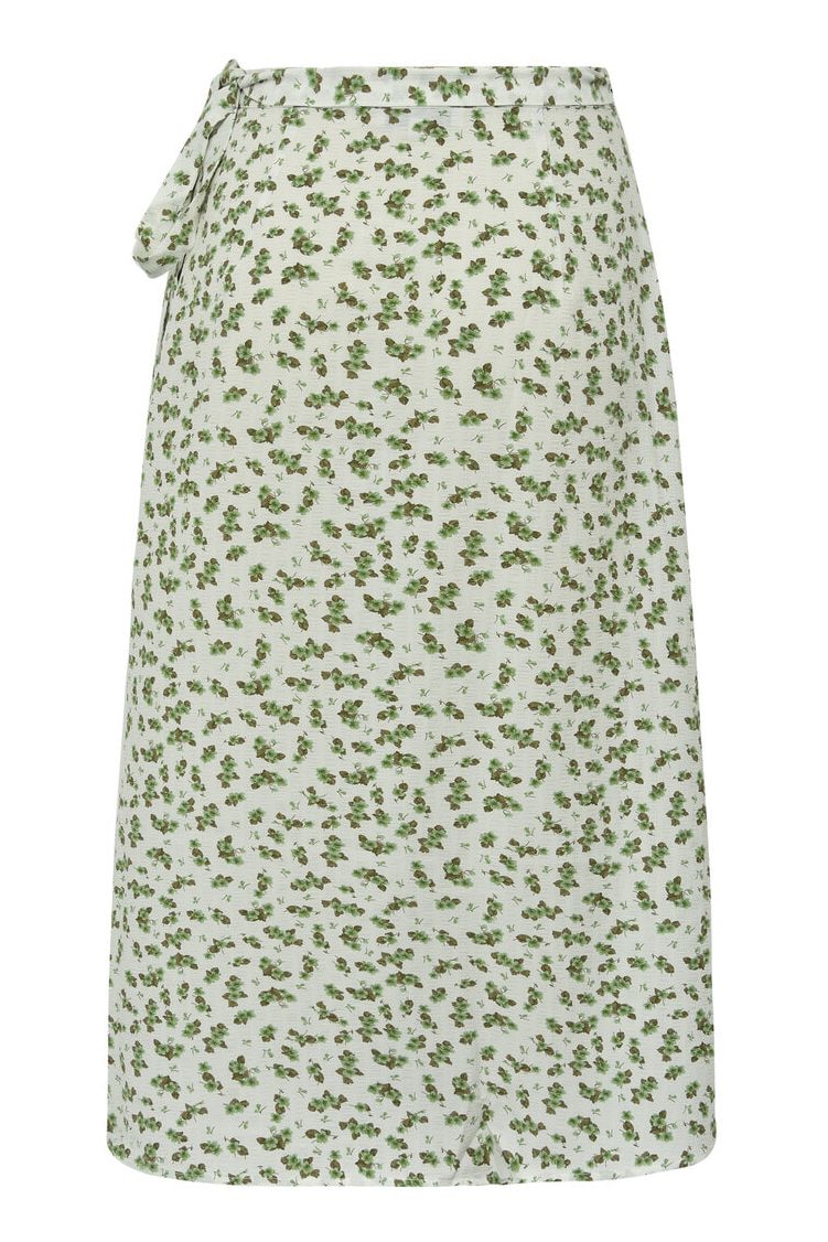 A-View - Nederdel - Peony Wrap Skirt - White/green