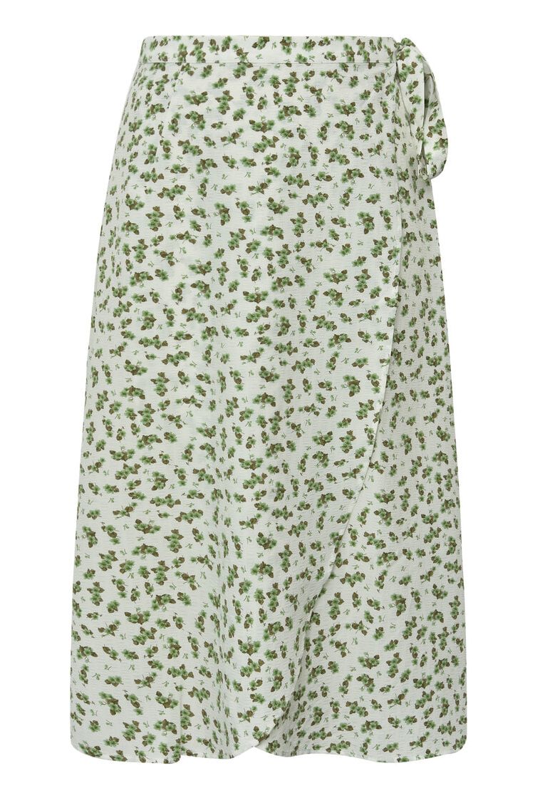 A-View - Nederdel - Peony Wrap Skirt - White/green