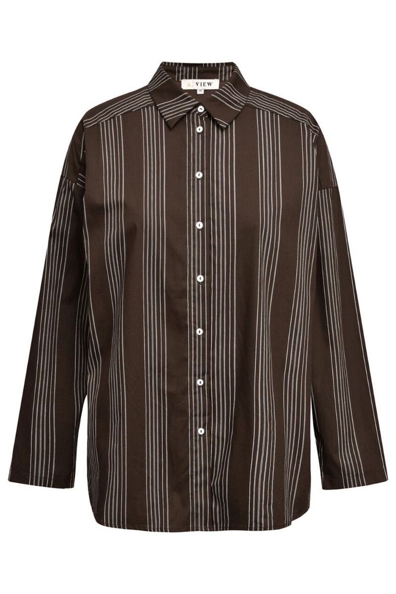 A-View - Skjorte - Brenda Shirt - Brown/White