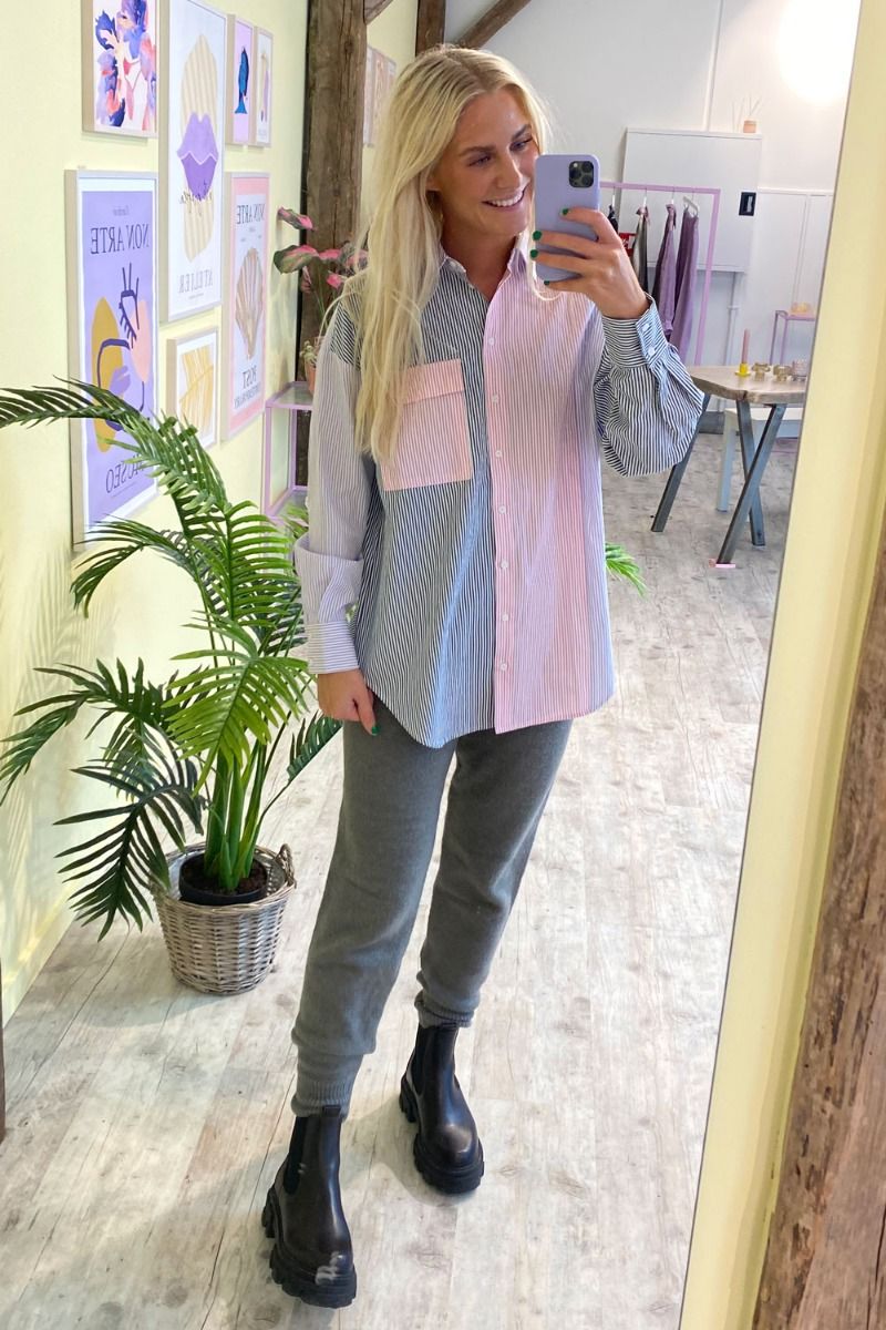 A-View - Skjorte - Jacobina Shirt - Blue/Purple/Rose