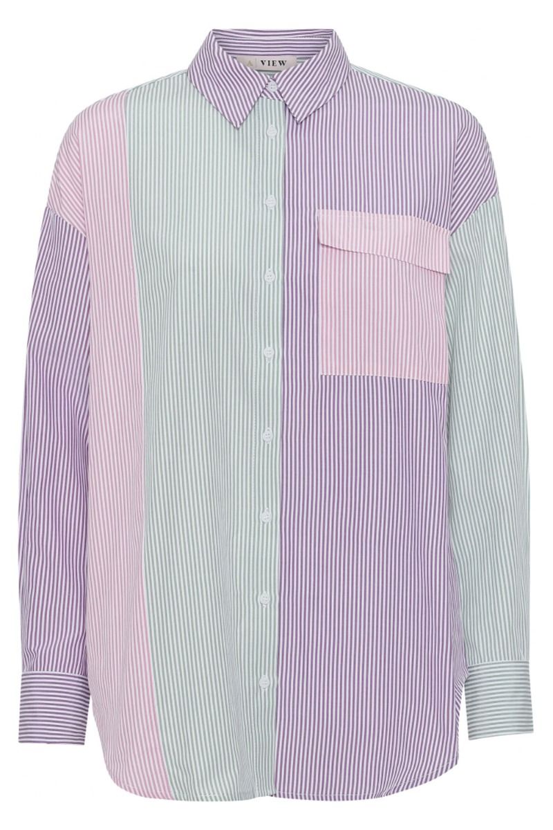 A-View - Skjorte - Jacobina Shirt - Purple/Mint/Rose