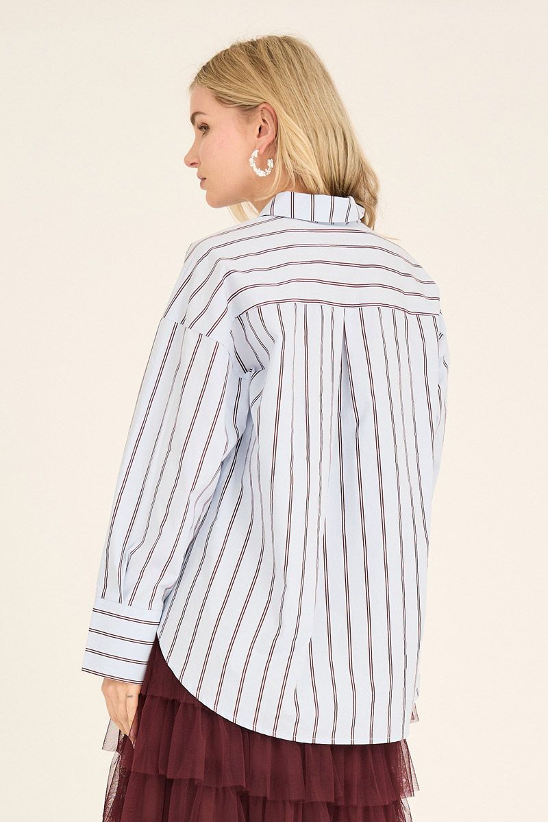 A-View - Skjorte - Lenn Shirt - Light blue/bordeaux 