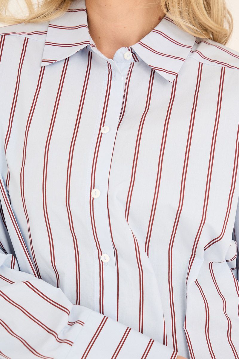 A-View - Skjorte - Lenn Shirt - Light blue/bordeaux 