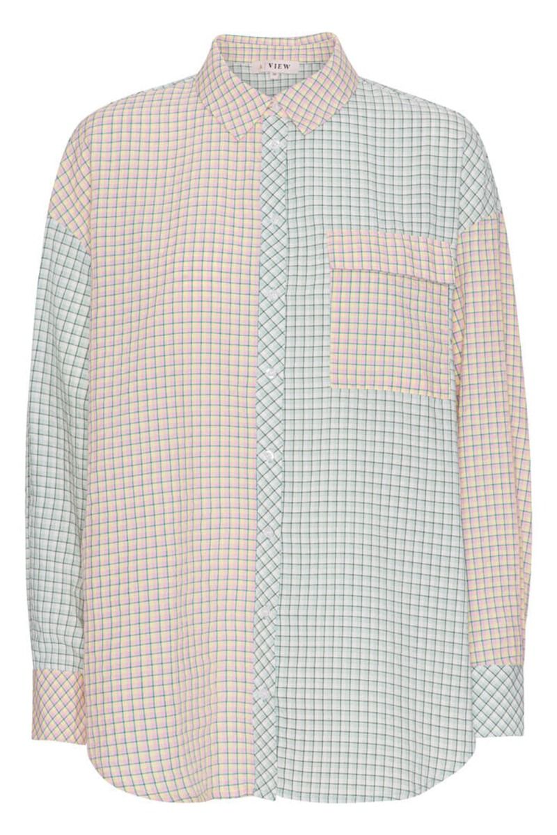 A-View - Skjorte - Mila Check Shirt - Green/Rose