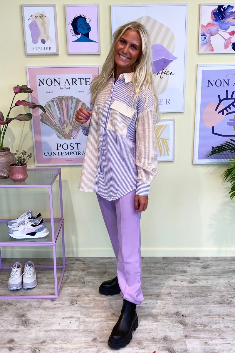 A-View - Skjorte - Mila Shirt - Purple/Yellow