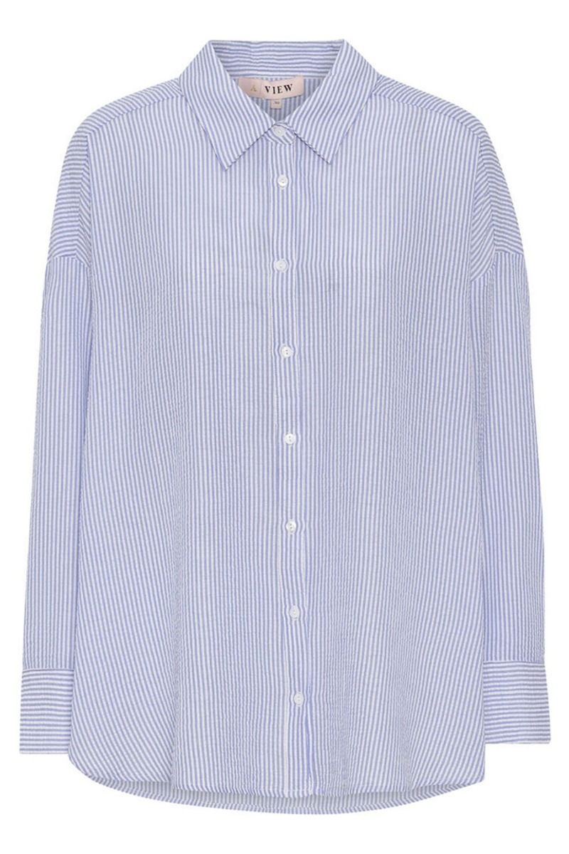 A-View - Skjorte - Sonja Shirt - 112 - Blue/White Stribe