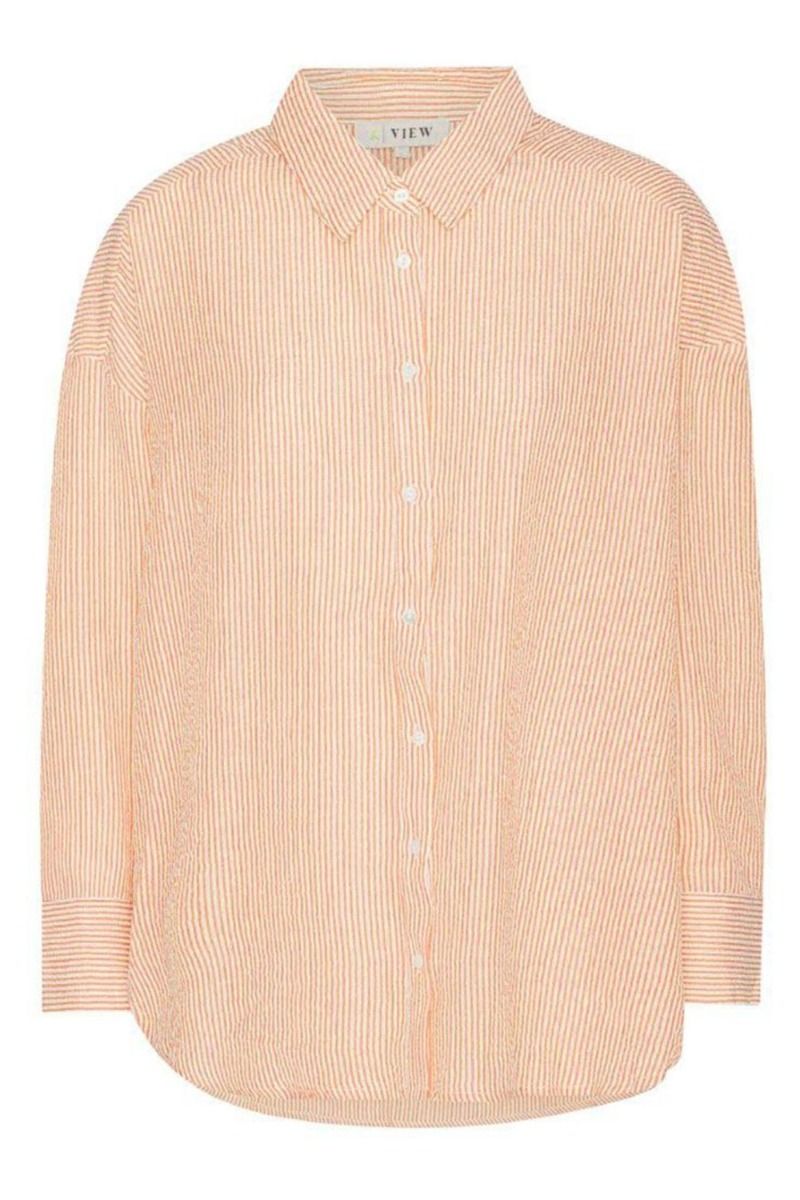 A-View - Skjorte - Sonja shirt - Orange/White