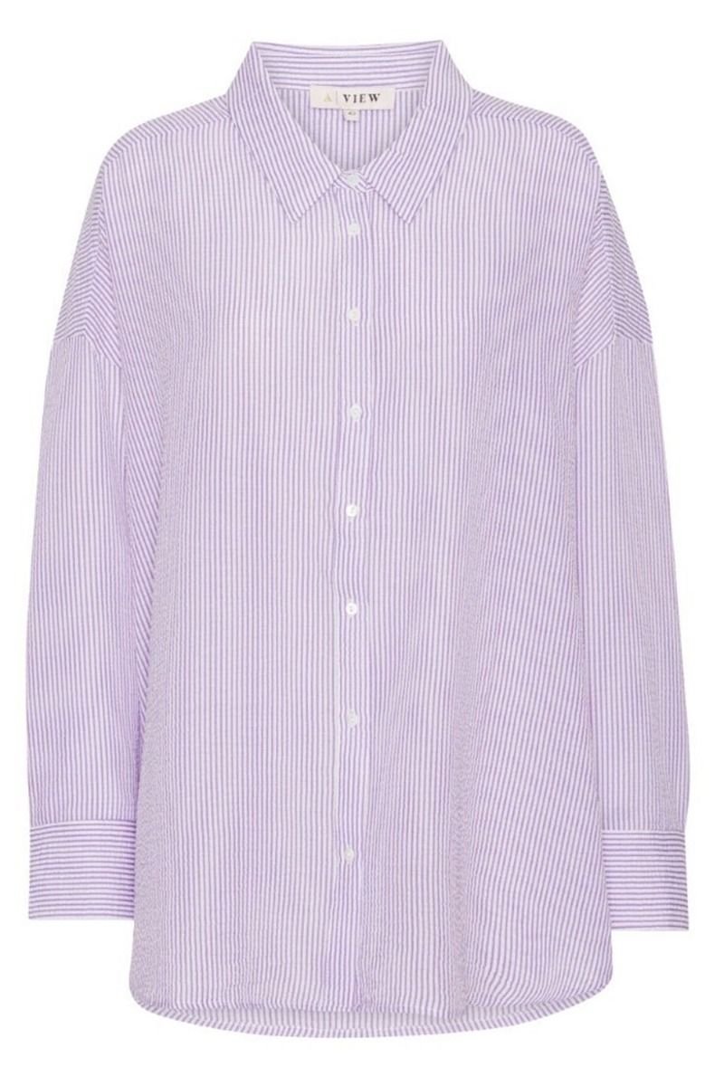 A-View - Skjorte - Sonja Shirt - Purple/White