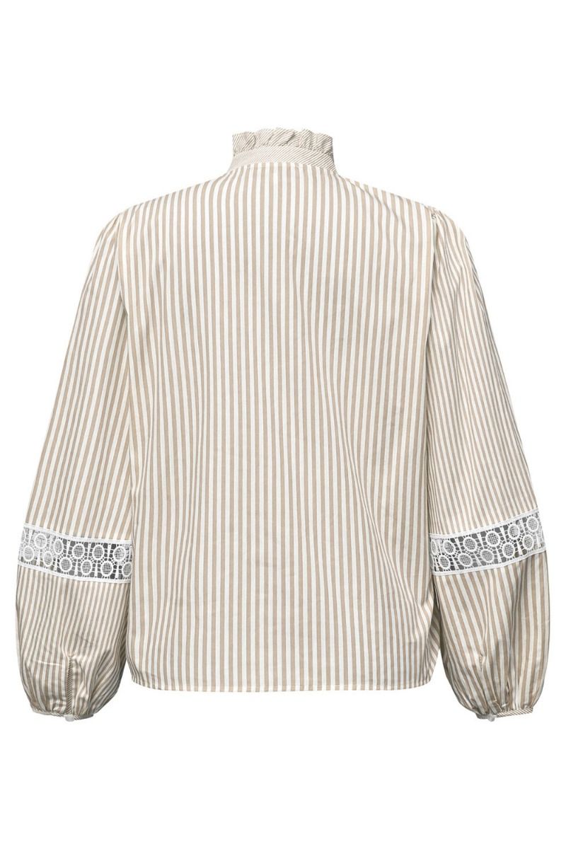 A-View - Skjorte - Tiffany Stripe Shirt - Sand