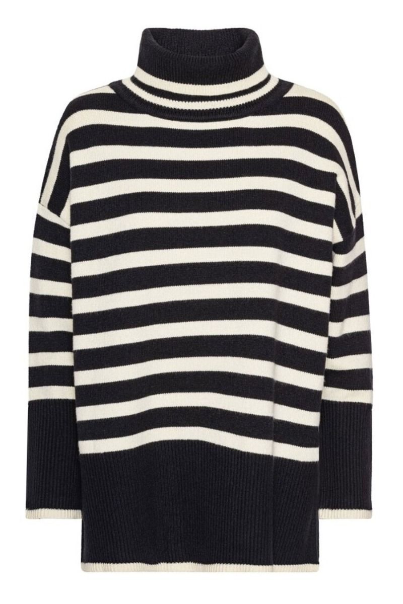 A-View - Strik - Alvena Knit Pullover - Black/Off White