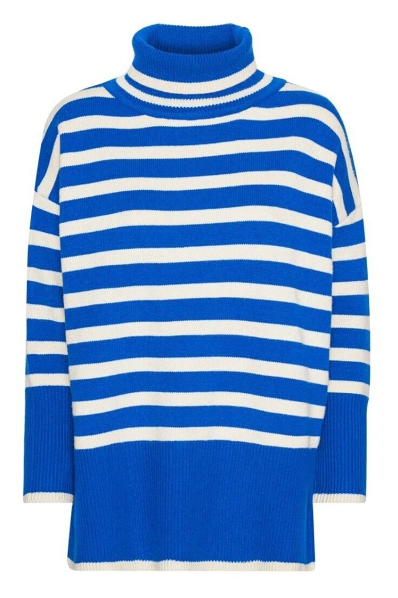 A-View - Strik - Alvena Knit Pullover - Blue/Off White
