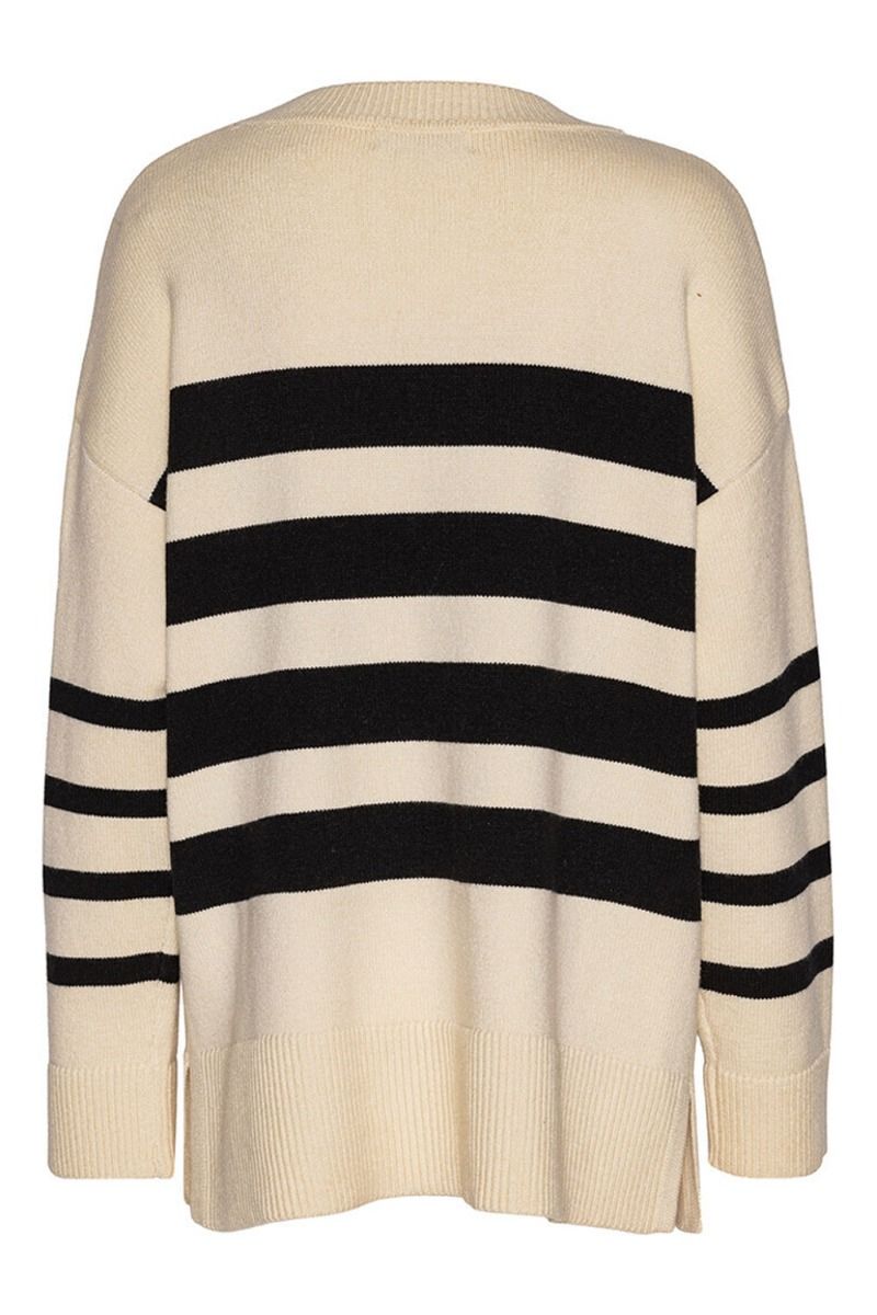 A-View - Strik - Alvena New Knit Pullover - Cream/Black