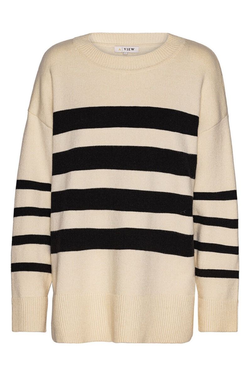 A-View - Strik - Alvena New Knit Pullover - Cream/Black