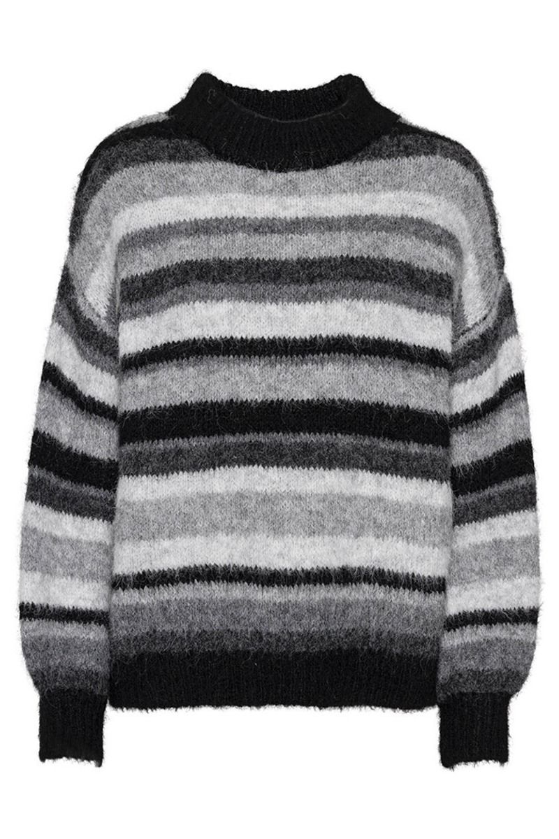 A-View - Strik - Patrisia Knit Pullover - Black/Grey