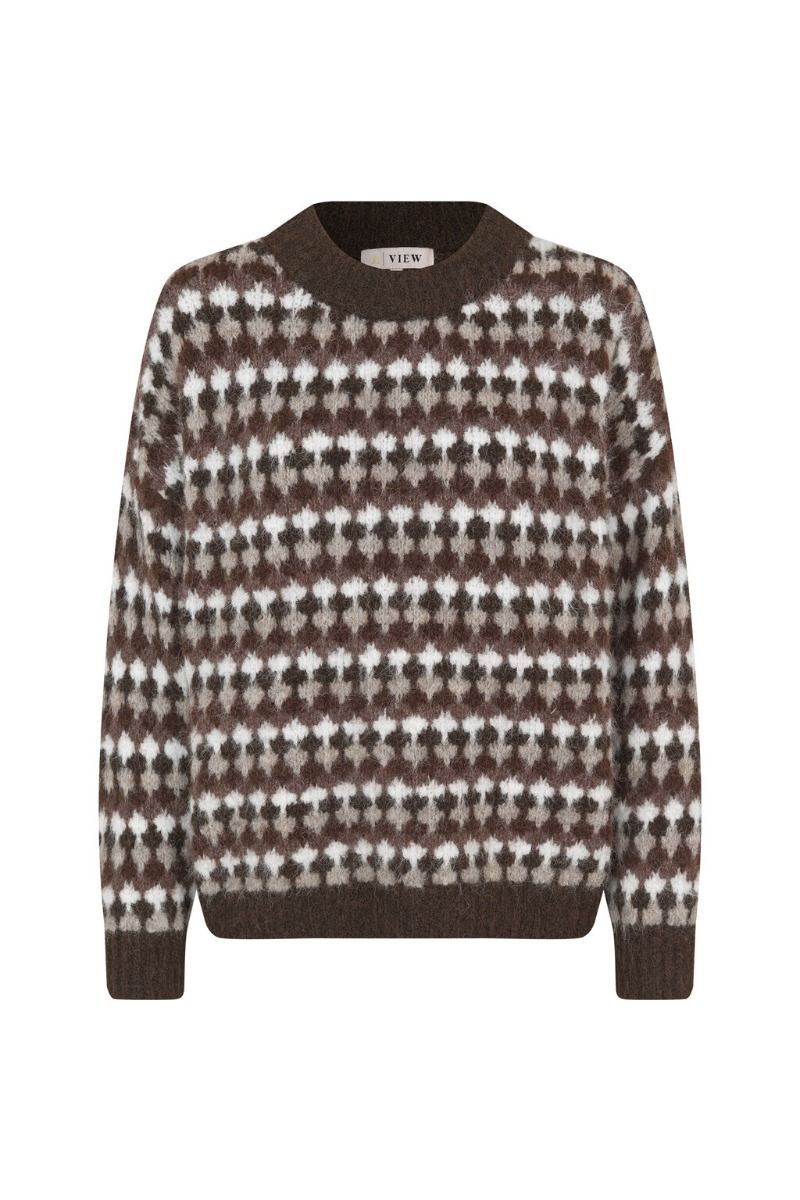 A-View - Strik - Patrisia Knit Pullover - Brown/Sand
