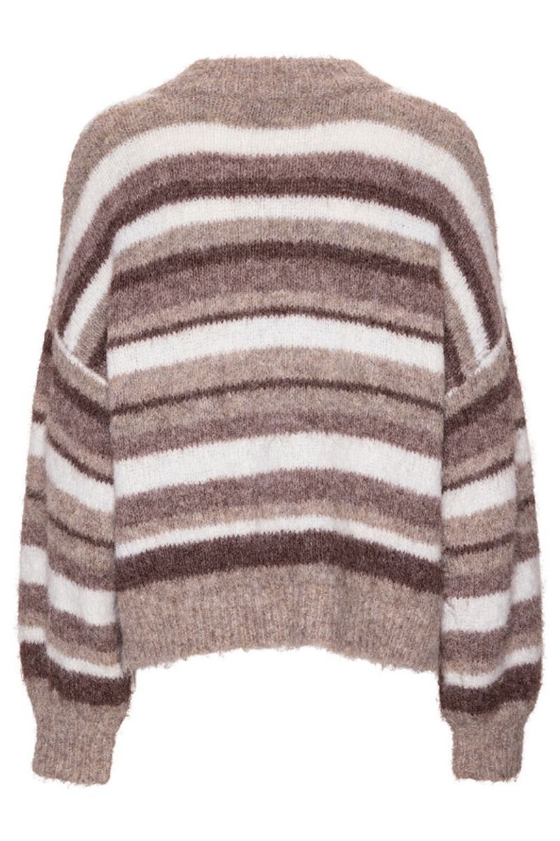 A-View - Strik - Patrisia Knit Pullover - Brown/White