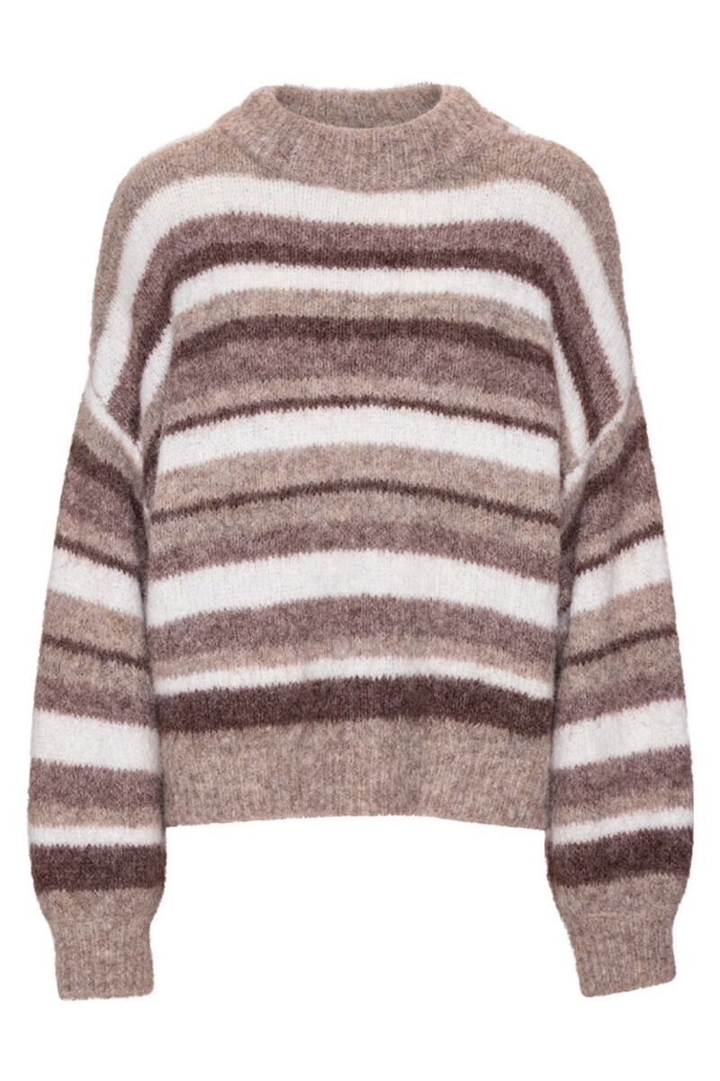 A-View - Strik - Patrisia Knit Pullover - Brown/White