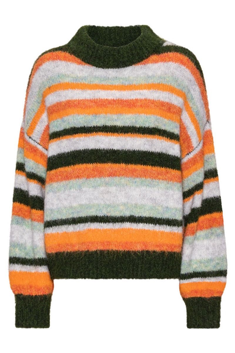A-View - Strik - Patrisia Knit Pullover - Orange/Green