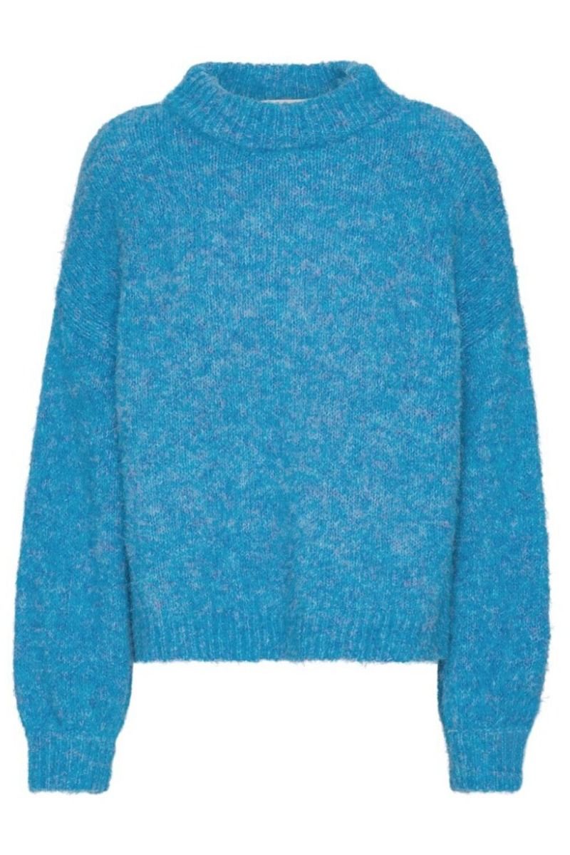 A-View - Strik - Patrisia Solid Knit Pullover - Medium Blue