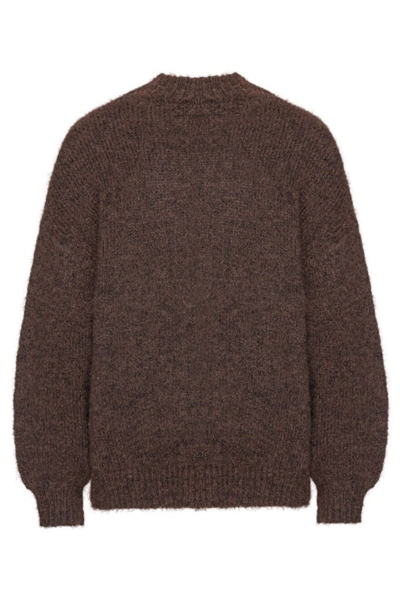 A-View - Strik - Patrisia Solid Knit Pullover - Dark Brown