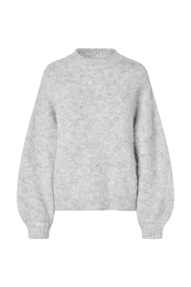 A-View - Strik - Patrisia Solid Knit Pullover - Light Grey Melange